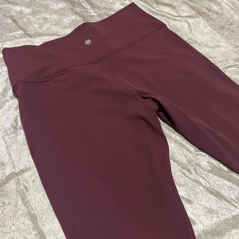 Athleta Transcend High Rise Stirrup Maroon Legging Pant Size XL - Picture 7 of 10